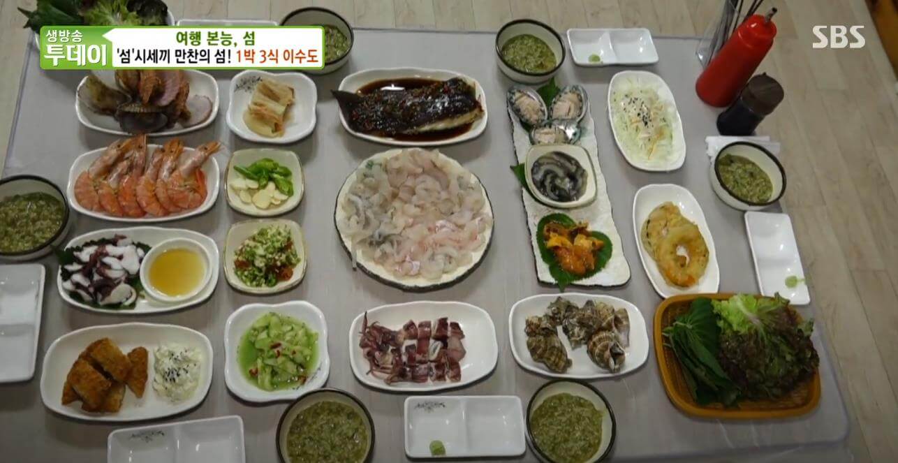 한국기행 이수도 1박3식 민박 한상차림