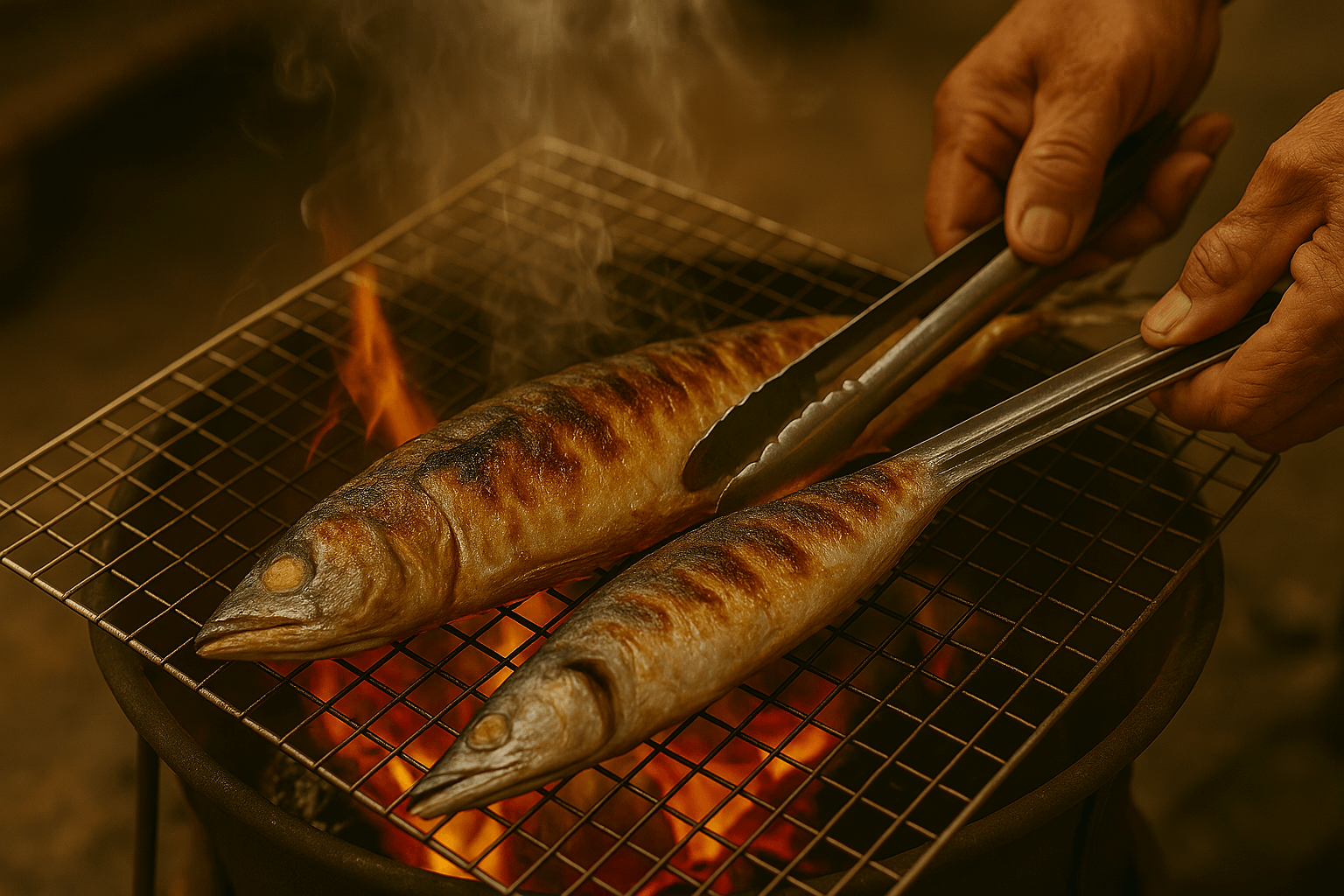6시내고향 가경터미널시장 생선구이 숯불에 굽기