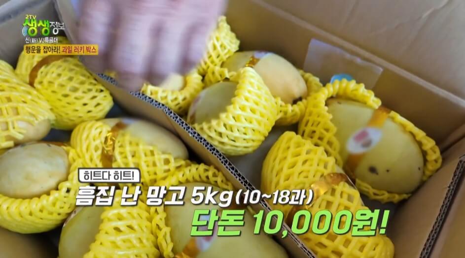 생생정보스페셜 과일러키박스 9900원 대박 세일의 진실 5 만원으로 세일중인 망고
