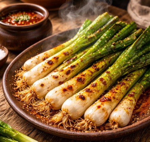 6시내고향 영광 대파를 구운 모습