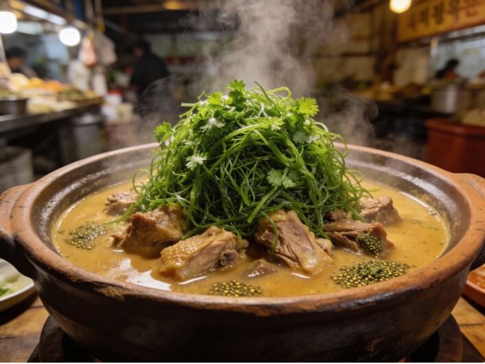 6시내고향 광주양동시장 오리탕이 끓는 모습