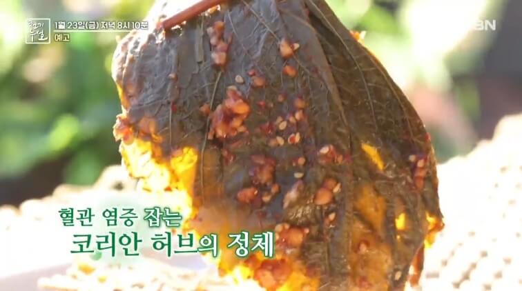 천기누설 깻잎김치 방송화면