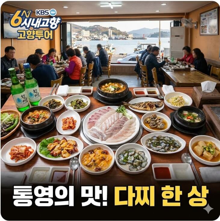 6시내고향 고향투어 통영 다찌 식당 썸네일