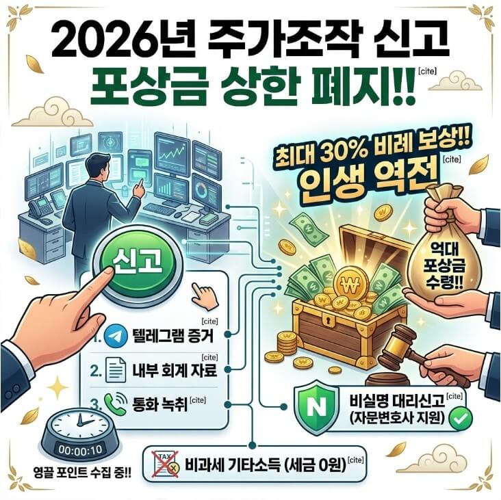 2026년 주가조작 신고 포상금 기준 및 비실명 대리신고 방법 썸네일