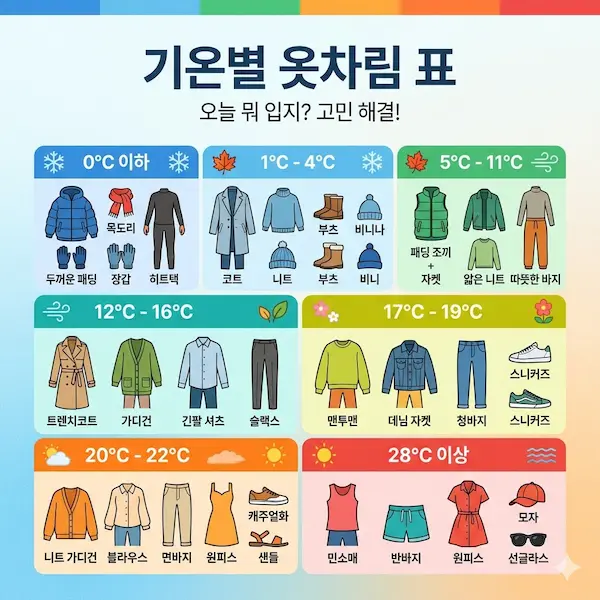 기온별 옷차림 표 썸네일