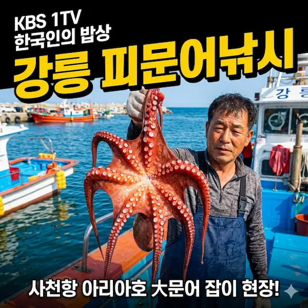 한국인의 밥상 강릉 피문어낚시, 국가대표 어부가 공개하는 사천항 맛집 비밀
