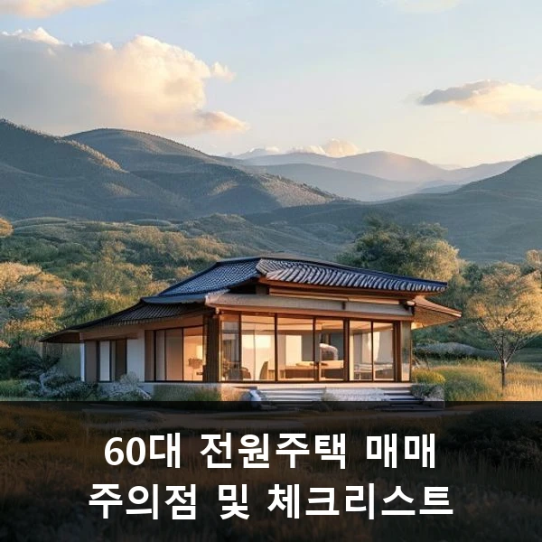 60대 전원주택 매매 주의점 및 체크리스트 관련 대표 이미지