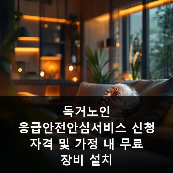 독거노인 응급안전안심서비스 신청 자격 및 가정 내 무료 장비 설치 관련 대표 이미지