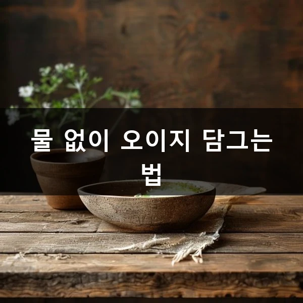 물 없이 오이지 담그는 법 관련 대표 이미지