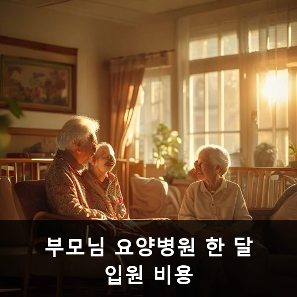 부모님 요양병원 한 달 입원 비용 관련 대표 이미지