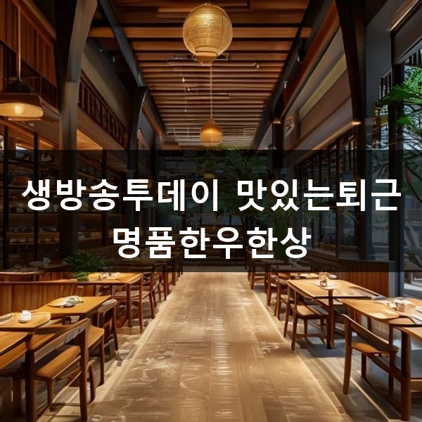 생방송투데이 맛있는퇴근 명품한우한상 관련 대표 이미지