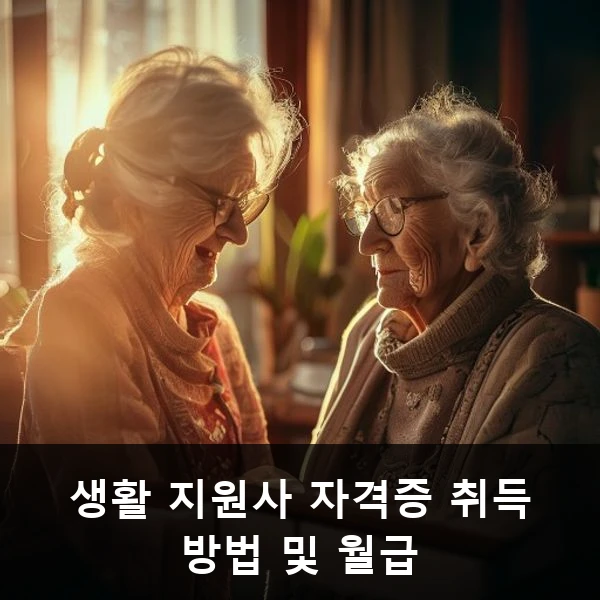 생활 지원사 자격증 취득 방법 및 월급