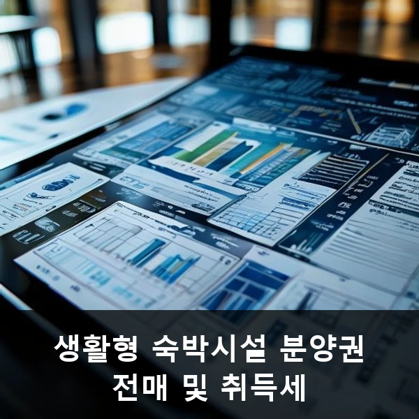 생활형 숙박시설 분양권 전매 및 취득세 관련 대표 이미지