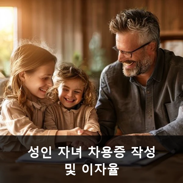 성인 자녀 차용증 작성 및 이자율