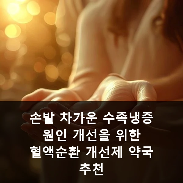 손발 차가운 수족냉증 원인 개선을 위한 혈액순환 개선제 약국 추천 관련 대표 이미지