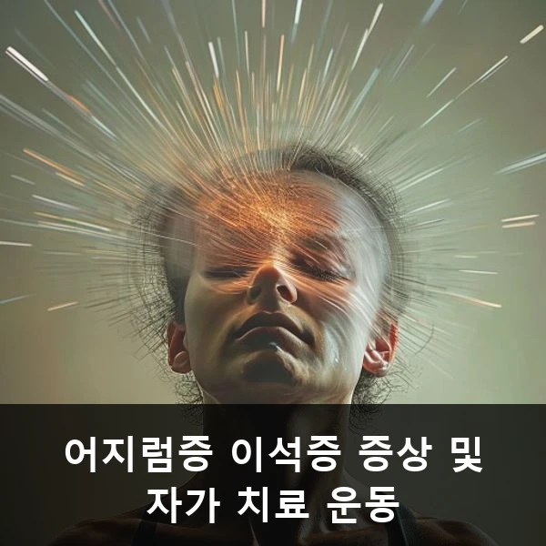 어지럼증 이석증 증상 및 자가 치료 운동 관련 대표 이미지