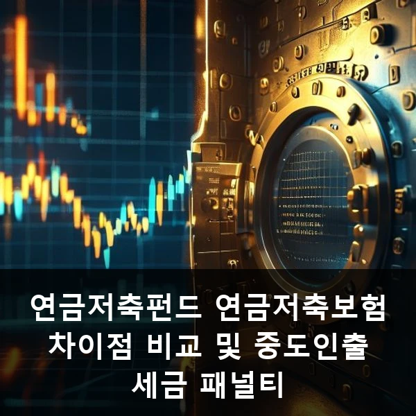 연금저축펀드 연금저축보험 차이점 비교 및 중도인출 세금 패널티