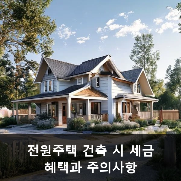 전원주택 건축 시 세금 혜택과 주의사항 관련 대표 이미지