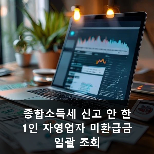 종합소득세 신고 안 한 1인 자영업자 미환급금 일괄 조회 관련 대표 이미지