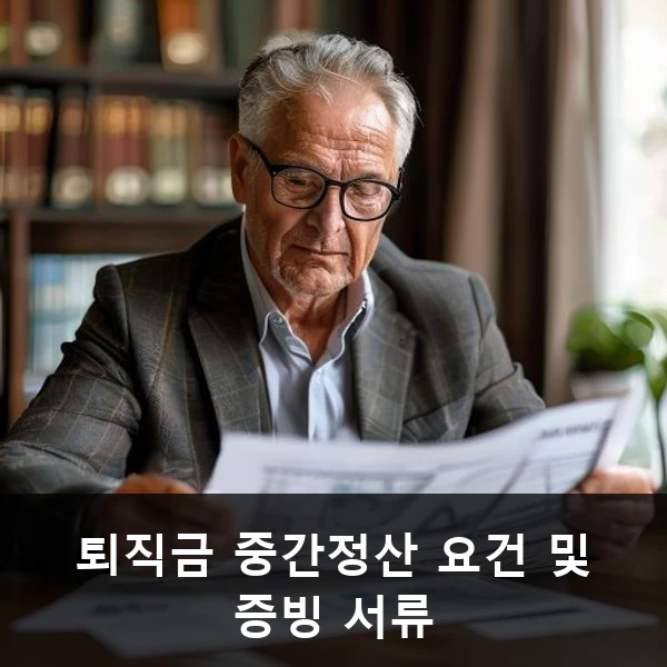 퇴직금 중간정산 요건 및 증빙 서류 관련 대표 이미지