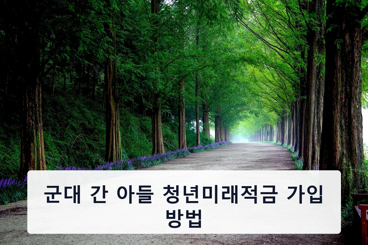 군대 간 아들 청년미래적금 가입 방법 안내 이미지