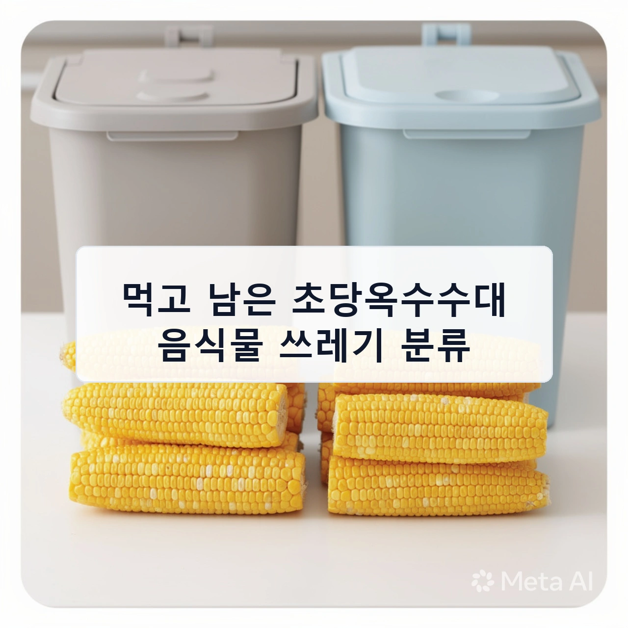 먹고 남은 초당옥수수대 음식물 쓰레기 분류 안내 이미지