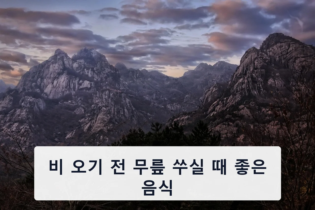 비 오기 전 무릎 쑤실 때 좋은 음식 안내 이미지